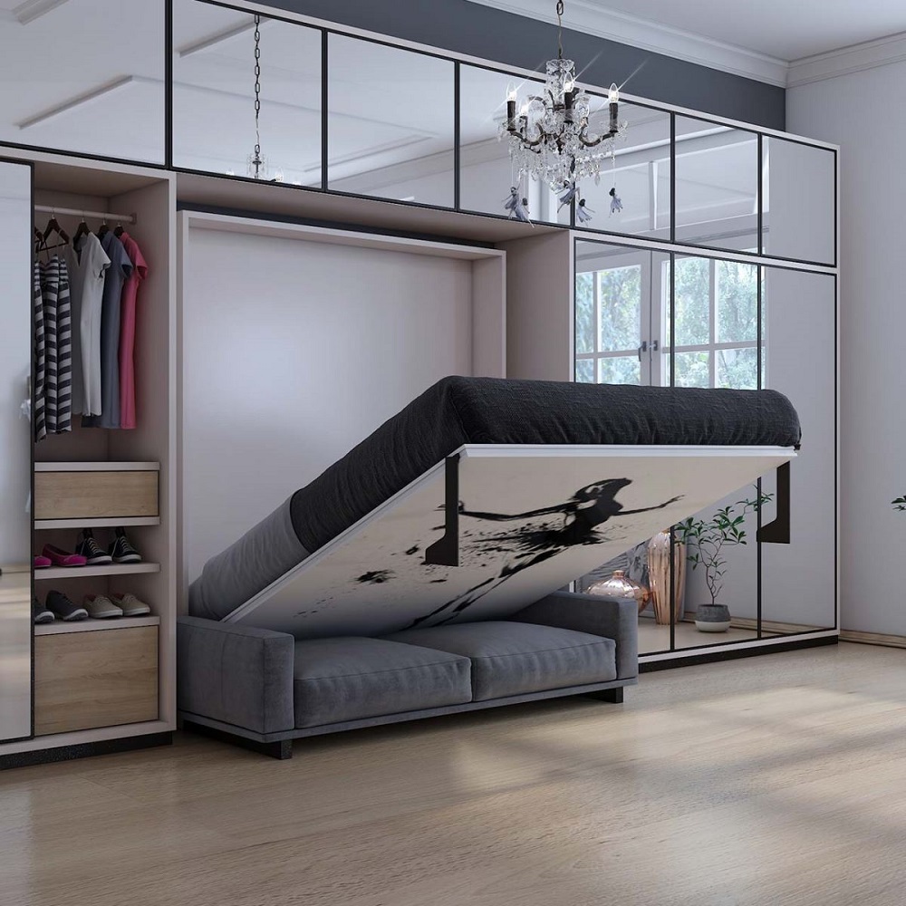 thiết kế nội thất thông minh - giường ngủ sofa