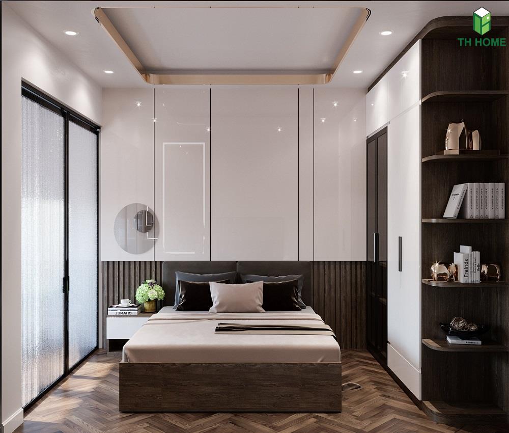 Màu sắc hiện đại tạo ra những không gian tinh tế cho phòng ngủ thứ 3 của căn nhà phố Ngọc Hà