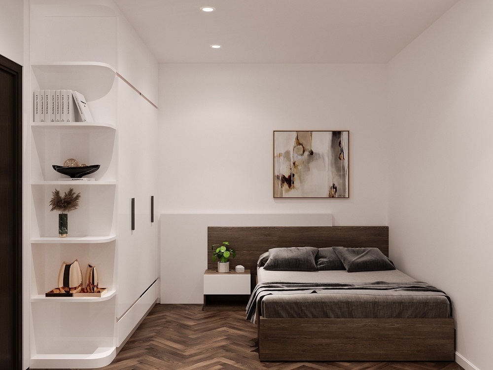 Phòng ngủ phụ thiết kế hiện đại và trẻ trung hơn của mẫu thiết kế nhà phố đẹp Ngọc Hà