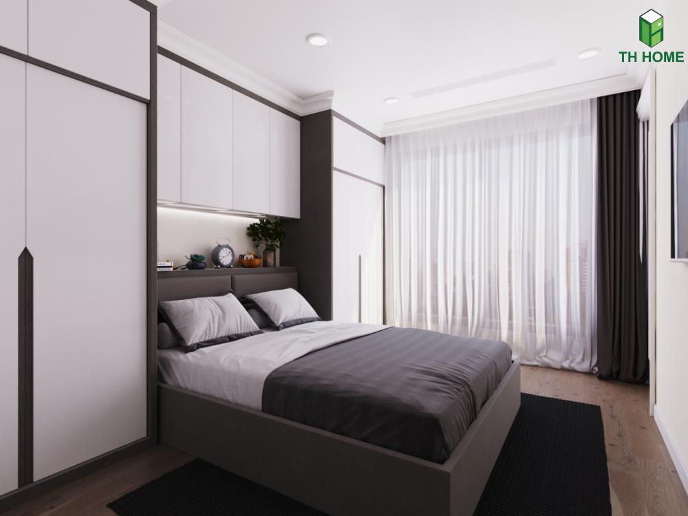 Căn phòng ngủ thứ ba của mẫu thiết kế nội thất chung cư đẹp Sonata với những chi tiết đơn giản nhất