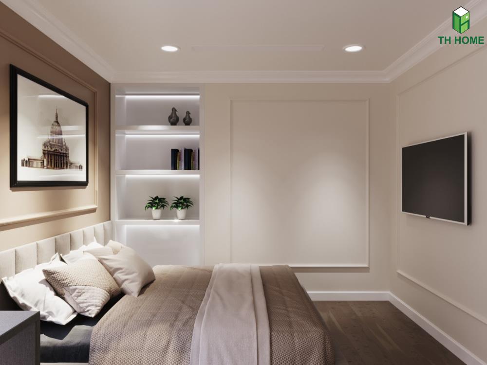 Các chi tiết được bày trí khoa học, tinh tế trong mẫu phòng ngủ Master của thiết kế nội thất chung cư đẹp Sonata