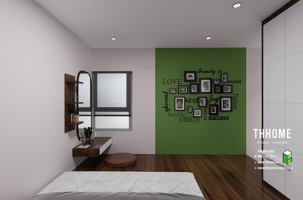 phòng ngủ 1 căn hộ chung cư B6 - thiết kế nội thất chung cư 2 ngủ