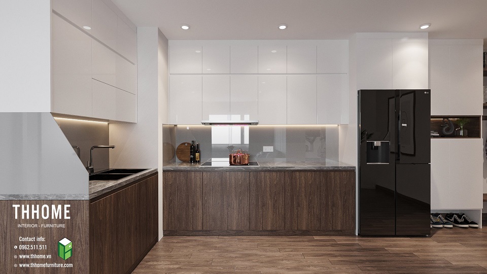 thiết kế nội thất chung cư nhỏ cho phòng bếp