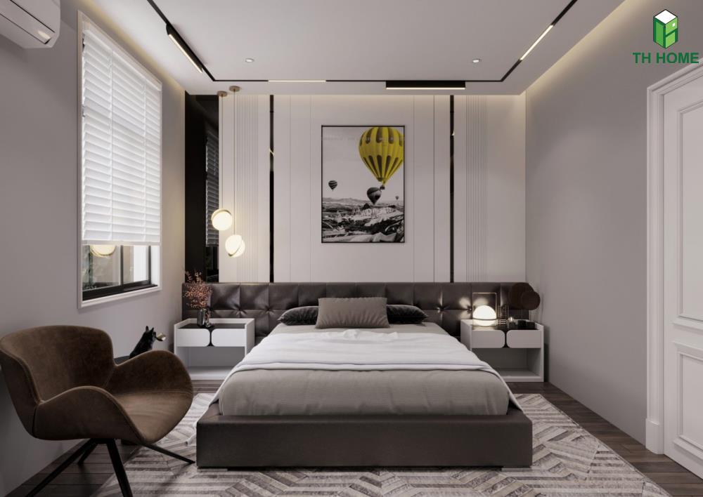 Phòng ngủ thứ hai được bố trí đơn giản và thoải mái nhất cho mẫu nhà liền kề đẹp
