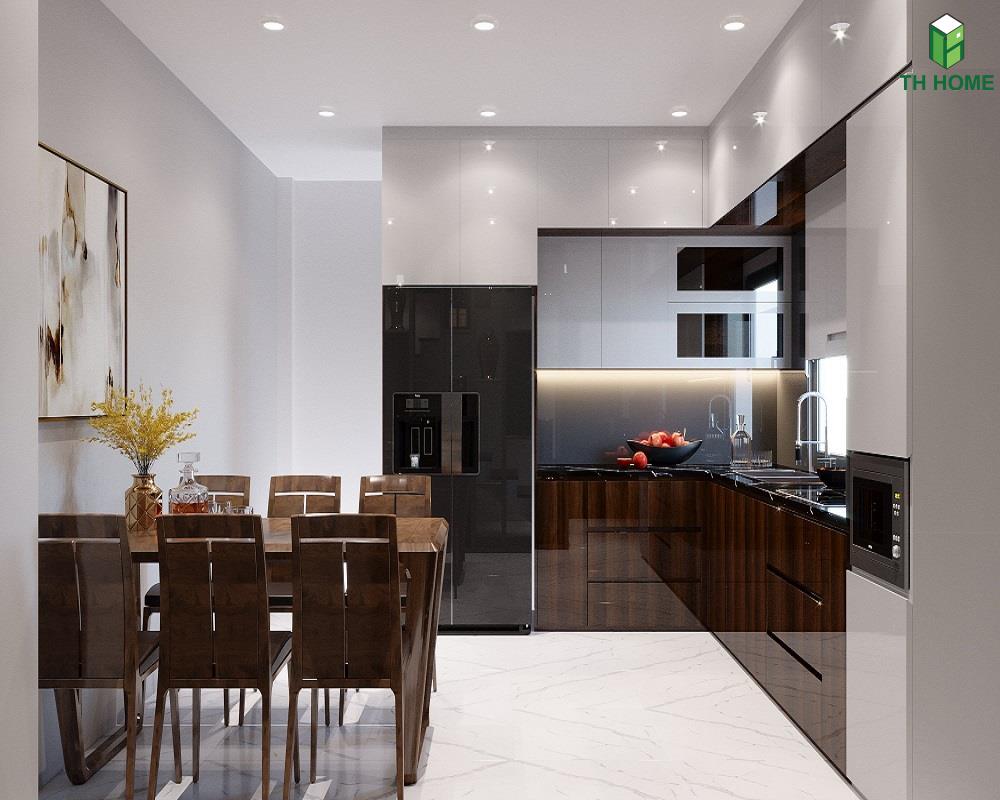Phòng bếp được thiết kế tối ưu không gian nhất tạo nên sự tiện nghi khi sử dụng hơn