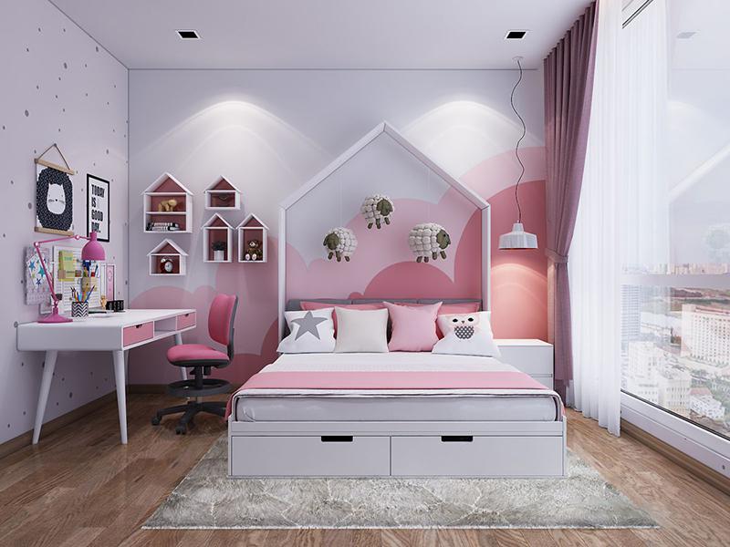 Thiết kế nội thất phòng ngủ cho bé gái đẹp như mơ