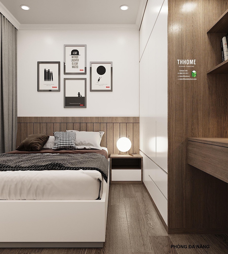 Phòng ngủ nhỏ của thiết kế nhà đẹp cho diện tích nhỏ 60m2