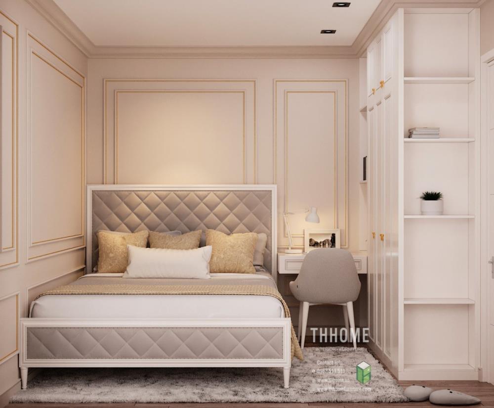 Phòng ngủ con được thiết kế đơn giản nhưng vẫn đủ đầy và ấm cúng nhất