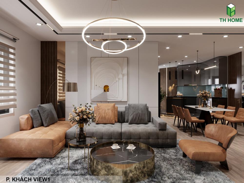 Thiết kế nội thất căn hộ chung cư The Emerald ghế sofa