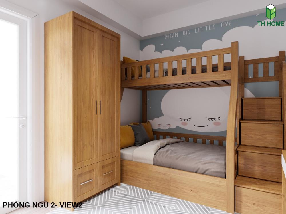 Phòng ngủ con của mẫu thiết kế nhà đẹp 2021 Phương Đông Green Park